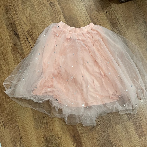 Windsor light pink tulle skirt with silver rhinestones - Picture 5 of 14